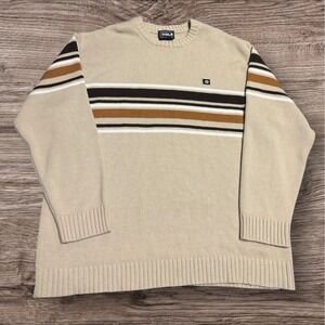 Vintage Y2K‎ Southpole Stripped Brown Heavyweight Pullover Men's Sweater Size L